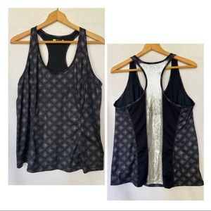 Silver + Black Athletic RacerbackTank Top, XXL